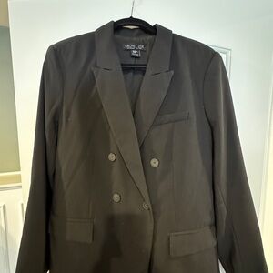 Rachel Zoe Charcoal Double-Breasted Blazer